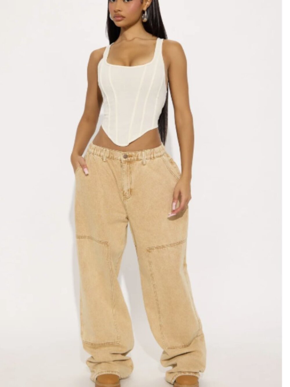 Remi Wide Leg Jogger - Size Large - NWT - Khaki